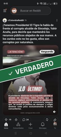 Miniatura del contenido original con el sello Verdadero y rostros difuminados